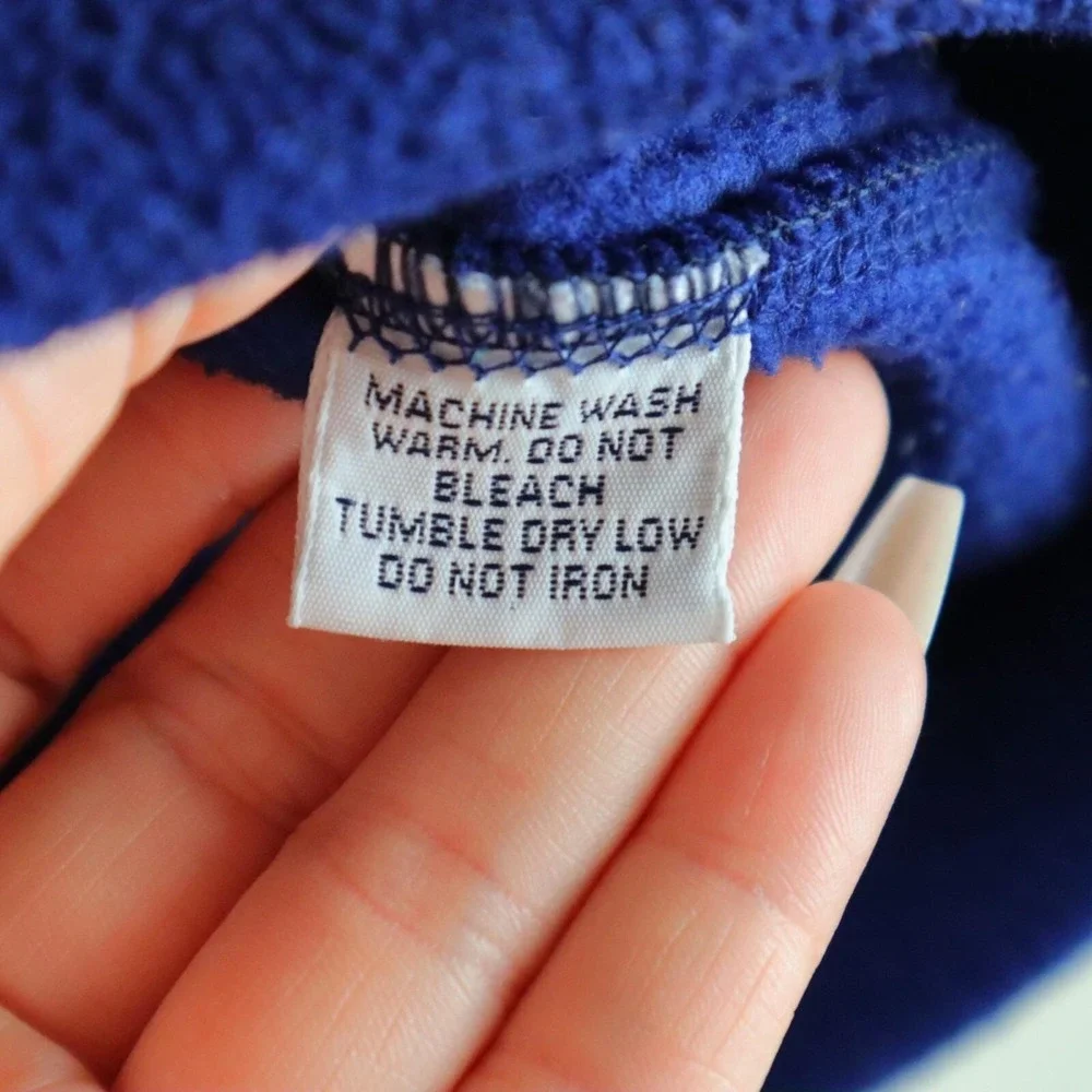 Vintage Polo Ralph Lauren Full Zip Fleece Hoodie Blue‎ Size Large 26x26.5
